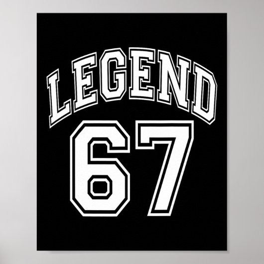 Legende 67 Nummer Varsity Team - 67ste Verjaardag Poster (Voorkant)