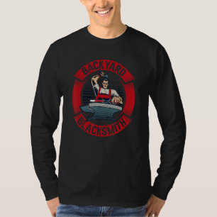 Legende achtertuin smid hobby smeden aambeeld Bla T-shirt