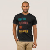 Legende Echtgenoot Vader Opa Custom Years Retro T-shirt (Voorkant volledig)