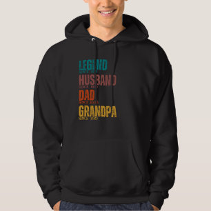 Legende Echtgenoot Vader Opa Retro Custom Sinds Ja Hoodie