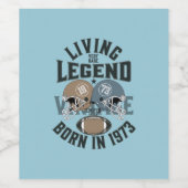 legende geboren in 1973 wijn etiket (Enkel label)