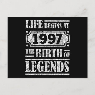 Legende Geboren in 1997 Retro Vintage Verjaardagsc Briefkaart