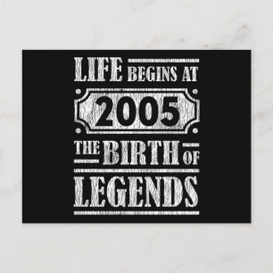 Legende Geboren in 2005 Retro Vintage Verjaardagsc Briefkaart
