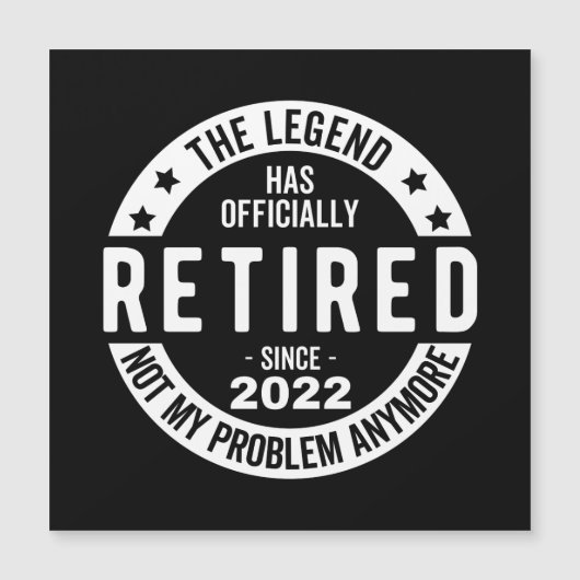 Legende heeft officieel in ruste getreden in 2022 magnetische uitnodiging (Voorkant)