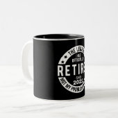 Legende heeft officieel in ruste getreden in 2022 tweekleurige koffiemok (Voorkant links)