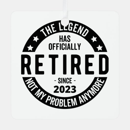 Legende heeft officieel in ruste getreden in 2023 metalen ornament (Voorkant)