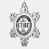 Legende heeft officieel in ruste getreden in 2023 tin sneeuwvlok ornament (Rechts)