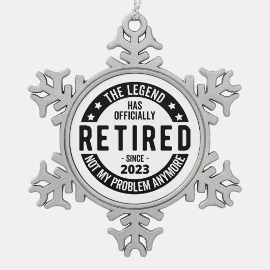 Legende heeft officieel in ruste getreden in 2023 tin sneeuwvlok ornament (Voorkant)