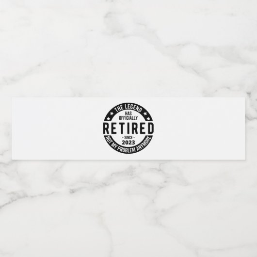 Legende heeft officieel in ruste getreden in 2023 waterfles etiket (Enkel label)