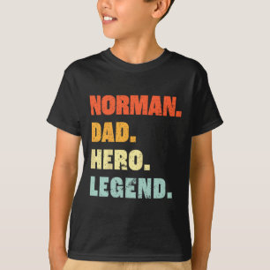 Legende Held Vader Gepersonaliseerde Aangepaste Na T-shirt