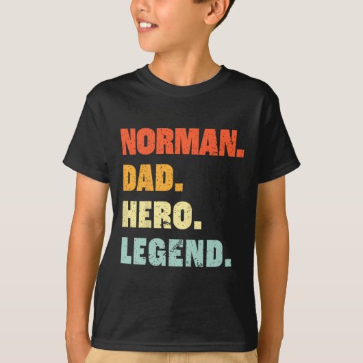Legende Held Vader Gepersonaliseerde Aangepaste Na T-shirt (Voorkant)