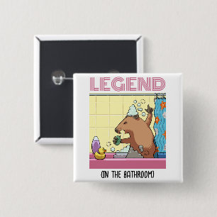 Legende (in de badkamer) zingen Groundhog Vierkante Button 5,1 Cm