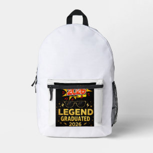 Legende is afgestudeerd 2026 Funny afstudeerontwer Bedrukte Rugzak