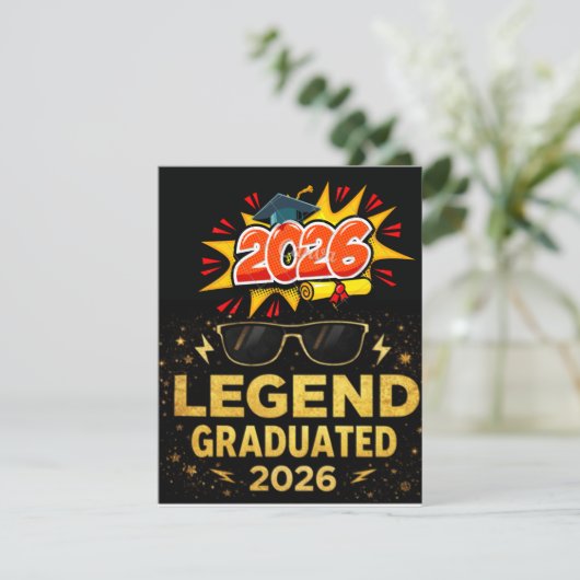 Legende is afgestudeerd 2026 Funny afstudeerontwer Kaart (Staand voorkant)
