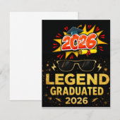 Legende is afgestudeerd 2026 Funny afstudeerontwer Kaart (Voorkant / Achterkant)