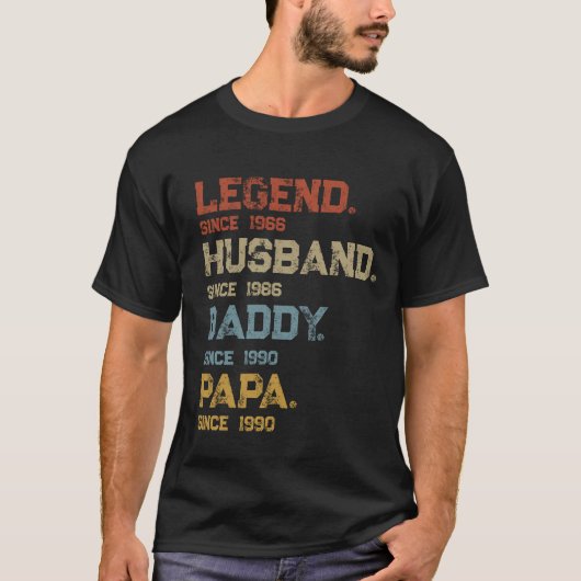  legende man papa papa sinds personaliz t-shirt (Voorkant)