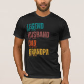 Legende Man Vader Opa Custom Est. jaarretro T-shirt (Voorkant)