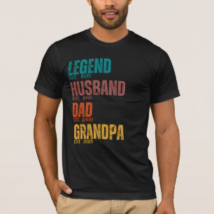 Legende Man Vader Opa Custom Est. jaarretro T-shirt