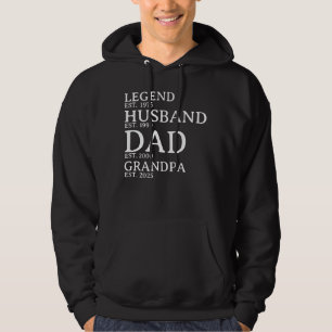 Legende Man Vader Opa Gepersonaliseerd Est. Jaren Hoodie