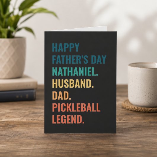 Legende Pickleball Gepersonaliseerde Vaderdag Feestdagen Kaart