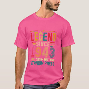Legende Sinds 1943 81ste verjaardag Mannen Titan T-shirt