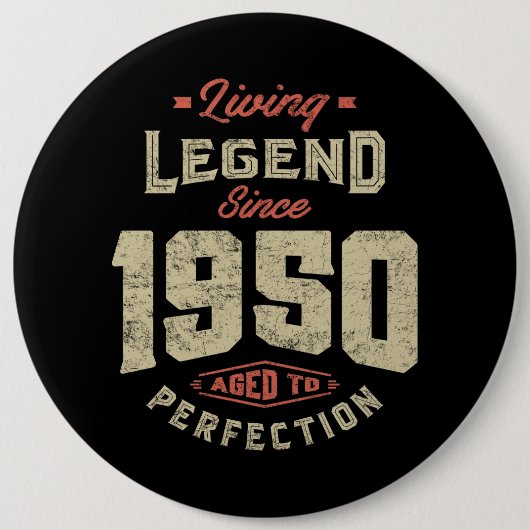Legende sinds 1950: Birthday Gift Ronde Button 6,0 Cm (Voorkant)