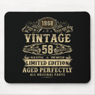 Legende sinds 1968 Vintage 58e verjaardag voor hem Muismat
