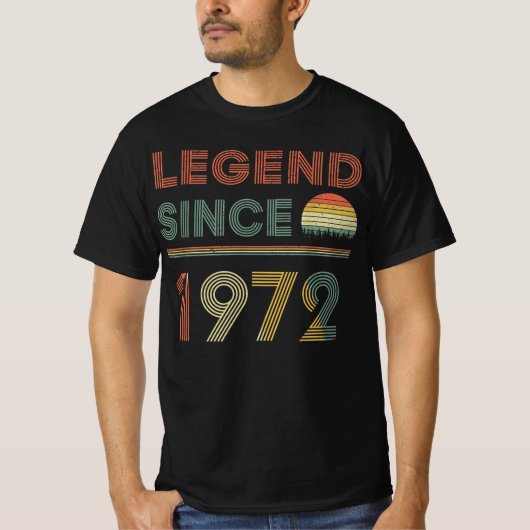 Legende Sinds 1972  Retro, 1972 Bday Gift T-shirt (Voorkant)