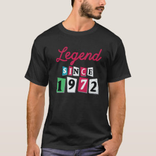 Legende sinds 1972 t  retro 50e verjaardag t-shirt