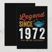 Legende sinds 1972 Verjaardag Retro Vintage Kaart (Voorkant / Achterkant)