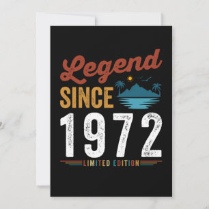 Legende sinds 1972 Verjaardag Retro Vintage Kaart