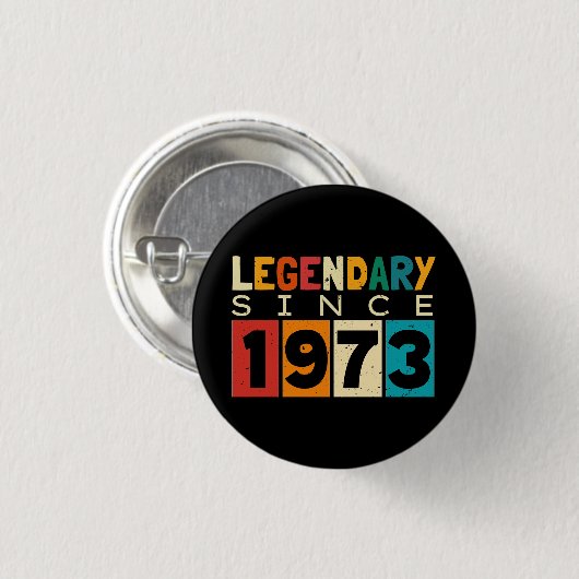 Legende sinds 1973 51ste verjaardag ronde button 3,2 cm (Voorkant /achterkant)