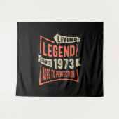 Legende sinds 1973 verjaardagscadeau wandkleed (Voorkant (horizontaal))