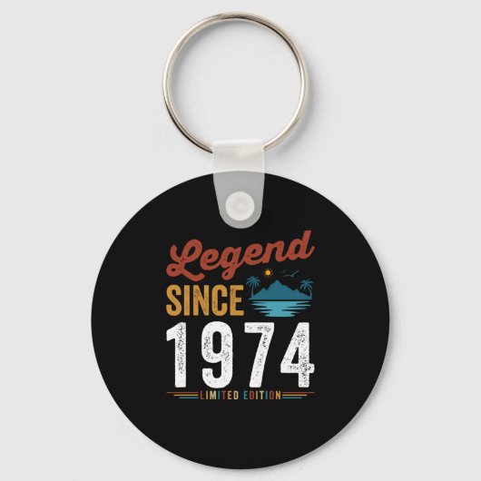 Legende sinds 1974 van de geboorte Retro Sleutelhanger (Voorkant)