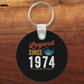 Legende sinds 1974 van de geboorte Retro Sleutelhanger (Voorkant)