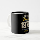 Legende sinds 1979 44e verjaardag tweekleurige koffiemok (Voorkant links)