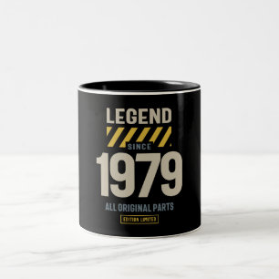 Legende sinds 1979 44e verjaardag tweekleurige koffiemok