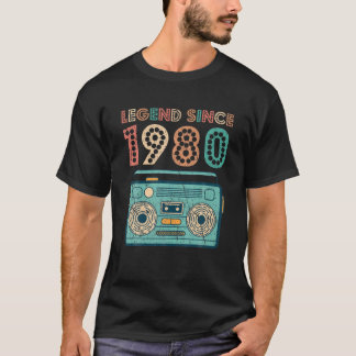 Legende sinds 1980 42e verjaardag Gifts Cassette v T-shirt