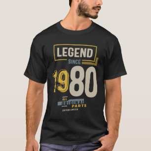 Legende sinds 1980 43e verjaardag t-shirt