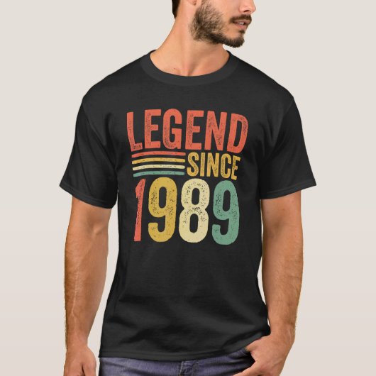 legende sinds 1989 33e verjaardag Retro Mannen T-shirt (Voorkant)