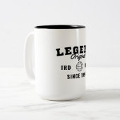 Legende Sinds 1996 Tweekleurige Koffiemok (Voorkant links)