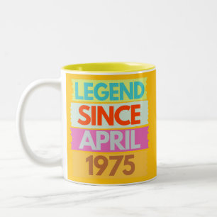 Legende Sinds April 1975 50ste Verjaardag Gift 50 Tweekleurige Koffiemok