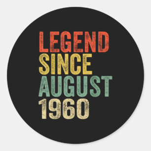 Legende sinds augustus 1960 65e verjaardag Vibes 6 Ronde Sticker