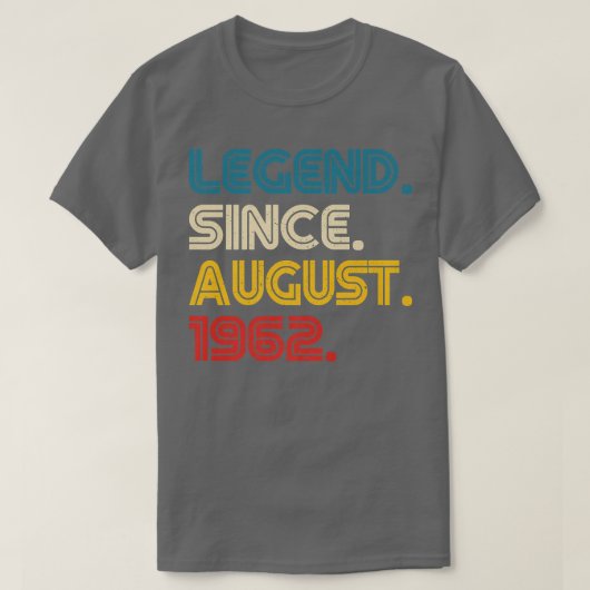 Legende sinds augustus 1962 60 jaar oude 60e Manne T-shirt (Design voorkant)