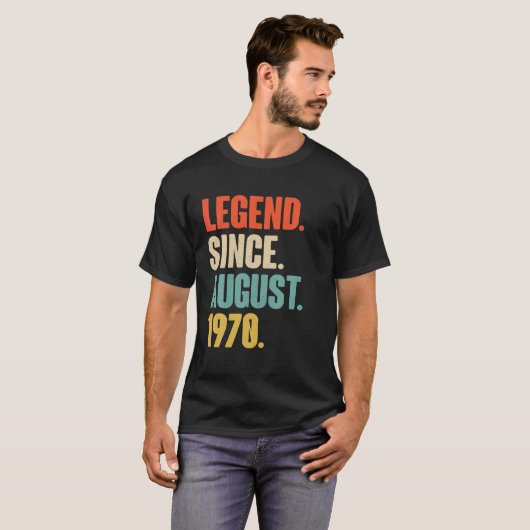 Legende sinds augustus 1970 : 51 jaar lang cadeau t-shirt (Voorkant volledig)