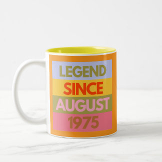 Legende Sinds Augustus 1975 50ste Verjaardag 50 JA Tweekleurige Koffiemok