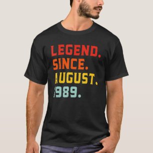 Legende sinds augustus 1989 33 jaar oude Vintage 3 T-shirt