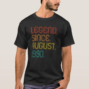 Legende sinds augustus 1990 Retro 32 jaar oud 32nd T-shirt