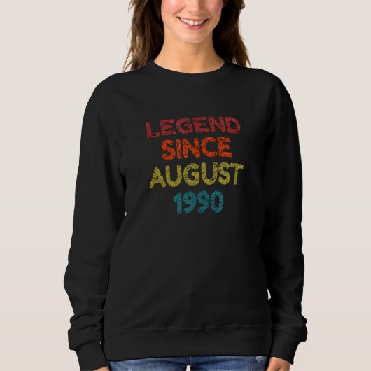 Legende sinds augustus 1990 Retro Birthday Trui (Voorkant)