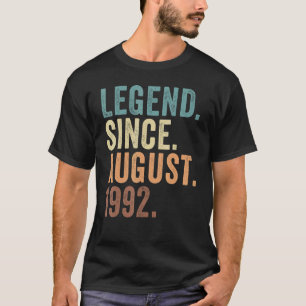 Legende sinds augustus 1992 30e dag 30 jaar oud t-shirt